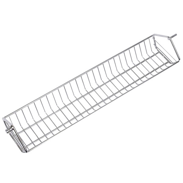 A metal wire basket with a handle designed for an Alto-Shaam rotisserie.
