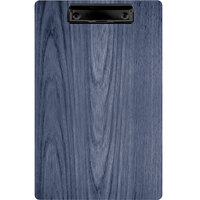 Menu Solutions WDCLIP-D Denim 8 1/2" x 14" Customizable Wood Menu Clip Board