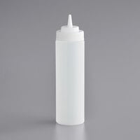 Choice 24 oz. Clear Wide Mouth Squeeze Bottle - 6/Pack
