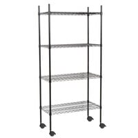 360 Office Furniture 18 inch x 36 inch Black Wire Shelving Unit with 74 inch Posts and Casters