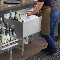 Regency 21 inch x 36 inch Underbar Ice Bin with 7 Circuit Post-Mix Cold Plate and Bottle Holders