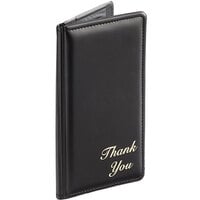 H. Risch 5000P 5" x 9" Black "Thank You" Double Panel Check Presenter with Two Pockets