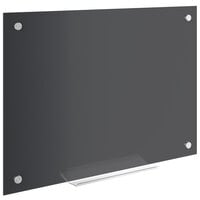 Dynamic by 360 Office Furniture 24 inch x 18 inch Frameless Wall-Mount Black Glass Dry Erase Board