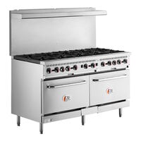 Cooking Performance Group CC60-N Natural Gas 10 Burner 60" Range with 2 Convection Ovens - 360,000 BTU