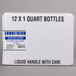 A white box with black text and a blue and white label for 12 quart bottles of Alto-Shaam Combitherm oven cleaner.